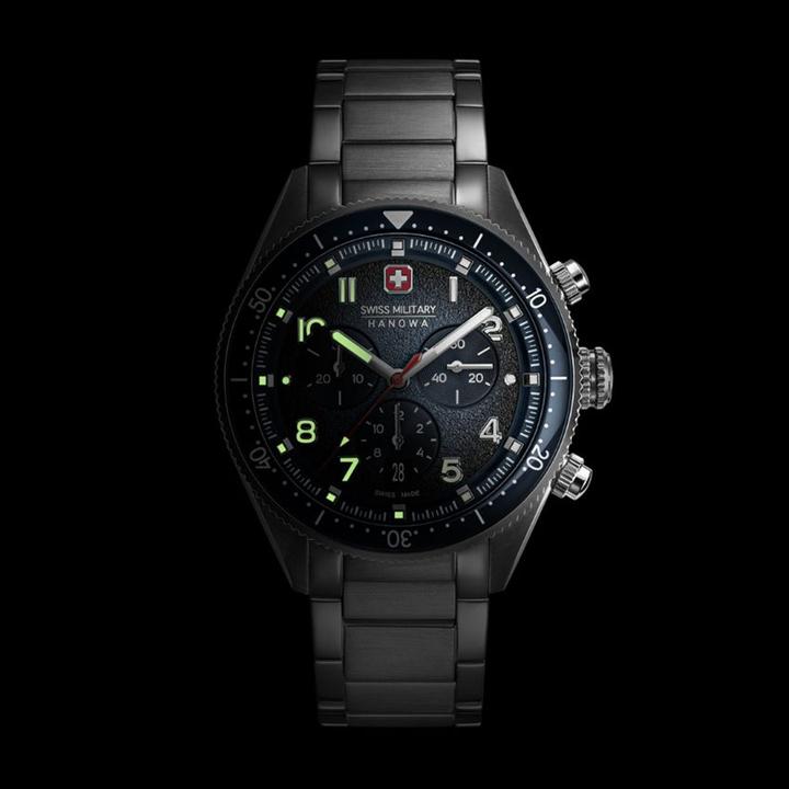 Immagine prodotto Swiss Military Hanowa SMWGI0003804 Greyhound (Cronografo, Fatto in Svizzera, Orologio da polso analogico, 43 mm)