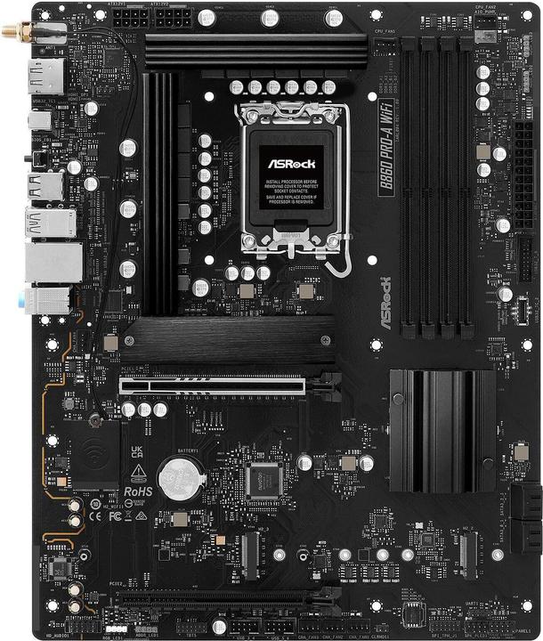 Productafbeelding AsRock B860 Pro-A WiFi DDR5 Intel S detailhandel (LGA 1851, Intel B860, ATX)