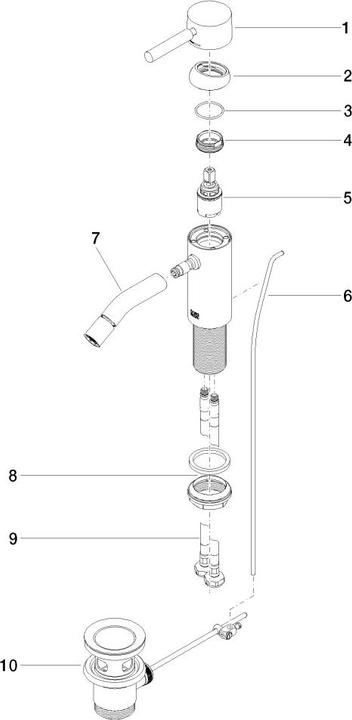 Immagine prodotto Dornbracht Miscelatore monocomando per bidet, con set di scarico, sporgenza 125 mm