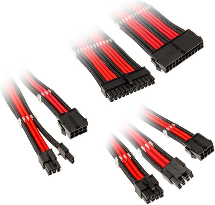 Actual product image Kolink Core Adept Braided Cable Extension Kit - Black/Red