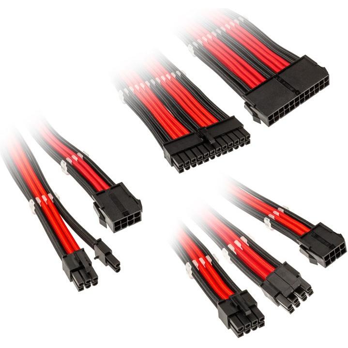 Thumbnail - Kolink Core Adept Braided Cable Extension Kit - Black/Red, Interne Kabel (PC)