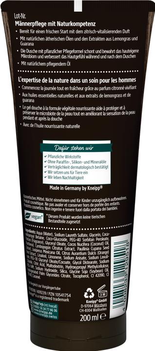 Image du produit Kneipp Douche démarrage réussi 2en1 soin pour homme (200 ml)