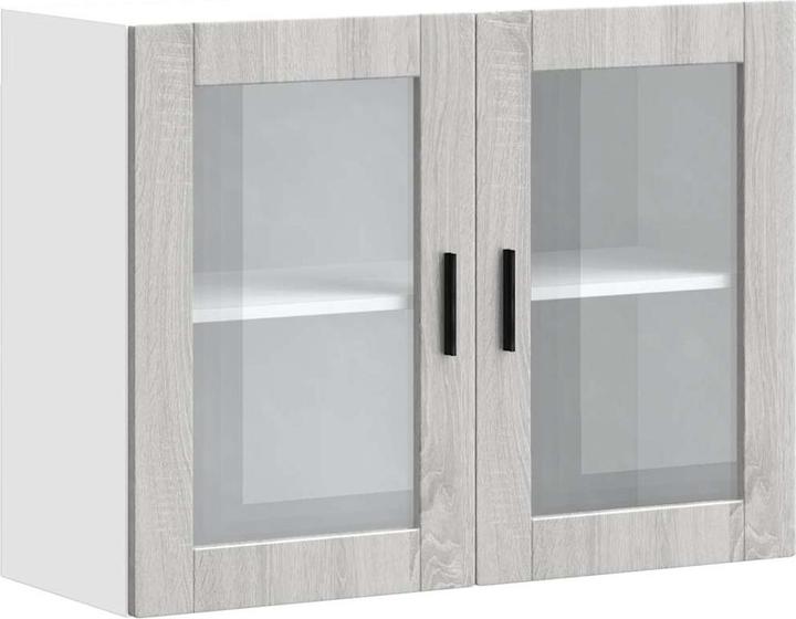 Image du produit VidaXL Armoire suspendue de cuisine avec porte en verre Porto Gris Sonoma Armoire murale de cuisine (80 x 31 x 60 cm)