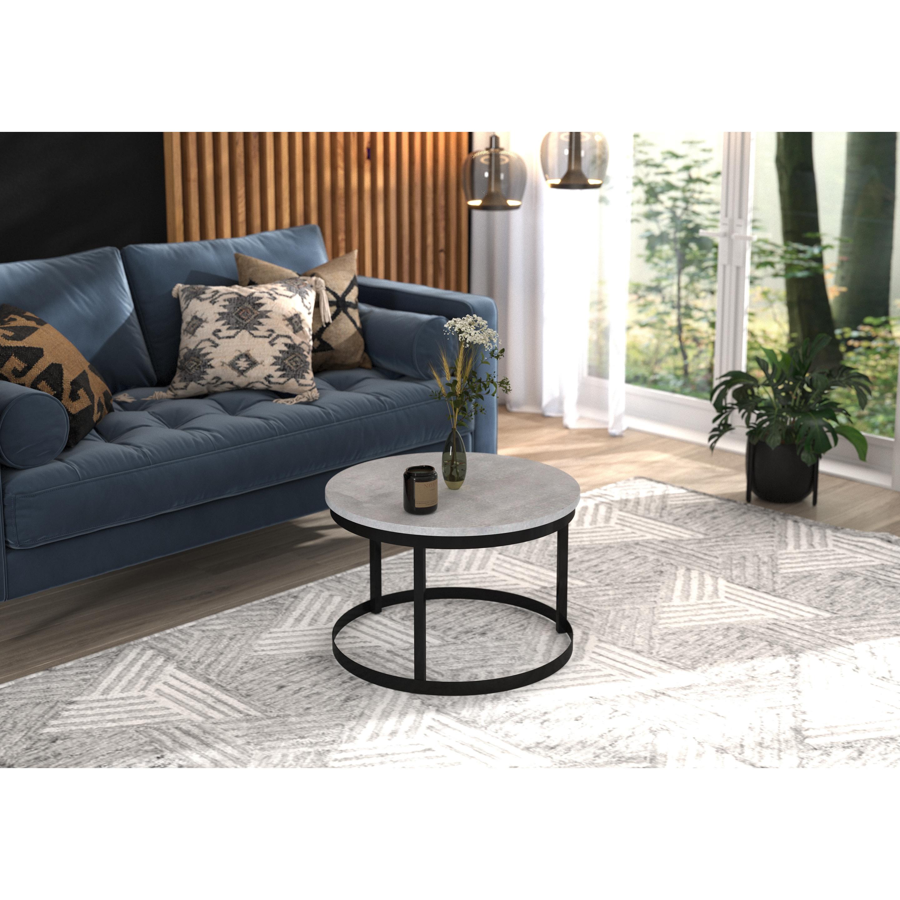 ADRK Furniture, Couchtisch + Beistelltisch, Rinen (55 x 55 x 36 cm)
