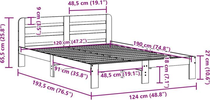 Produktbild vidaXL Bettgestell (180 x 200 cm)