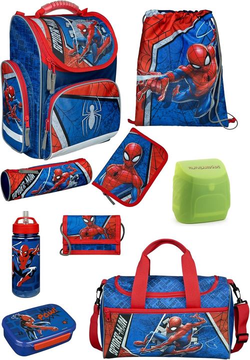 Immagine prodotto Familando 9-teiliges Spiderman Schulranzen-Set (15 l)