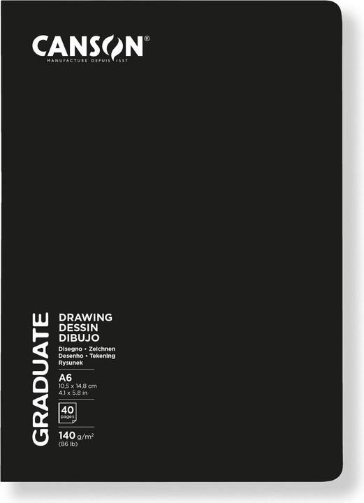Immagine prodotto Canson Blocco da disegno Graduate Agrafé A6, 20 fogli (A6, Nessuna, Copertina morbida)