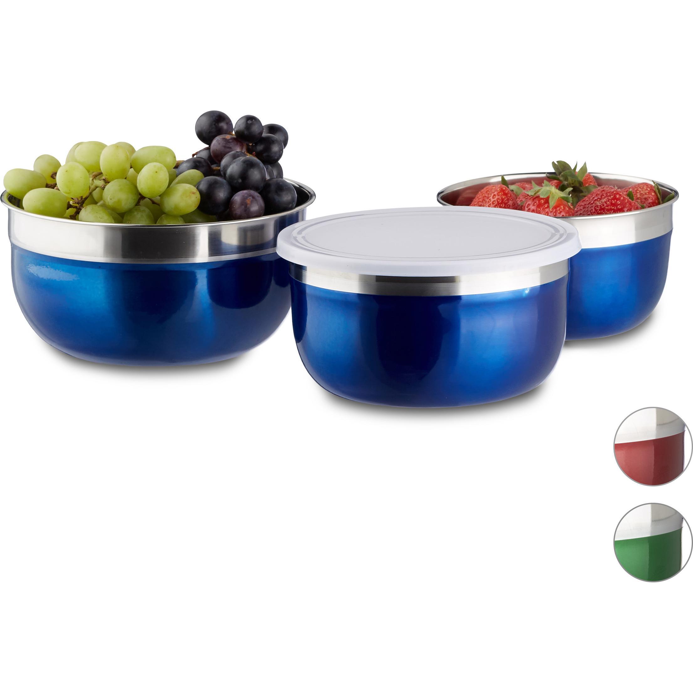 Relaxdays Schüssel Set, Schüssel + Schale, Blau