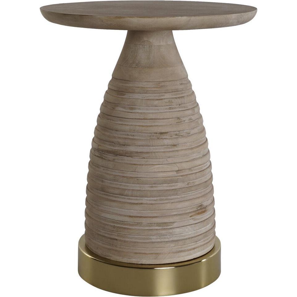 Esprit, Tavolino da salotto, Side table Home Golden Natural Wood Metal 41 x 41 x 53 cm