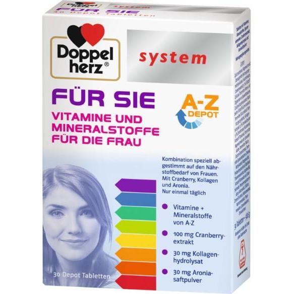 Thumbnail - Doppelherz, Vitamine + Nahrungsergänzung, system FÜR SIE, 30 St. Tabletten (30 Stück, Tabletten)