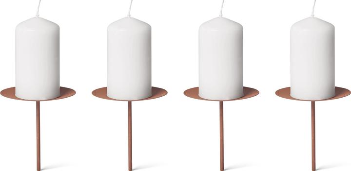 Produktbild Novaliv 8x Kerzenpick | Dorn, 12 cm ROST | Kerzenhalter für Adventskranz Kerzenpin Weihnachtskranz (12 x 12 x 12 cm)
