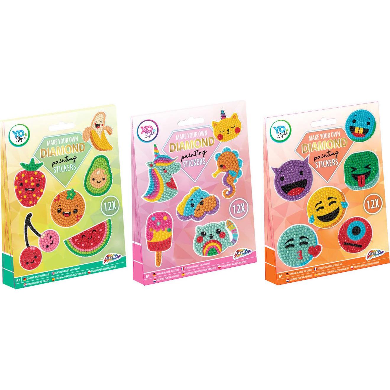 Grafix Diamond Painting Sticker Einhorn 12Stk / ab 6 Jahren