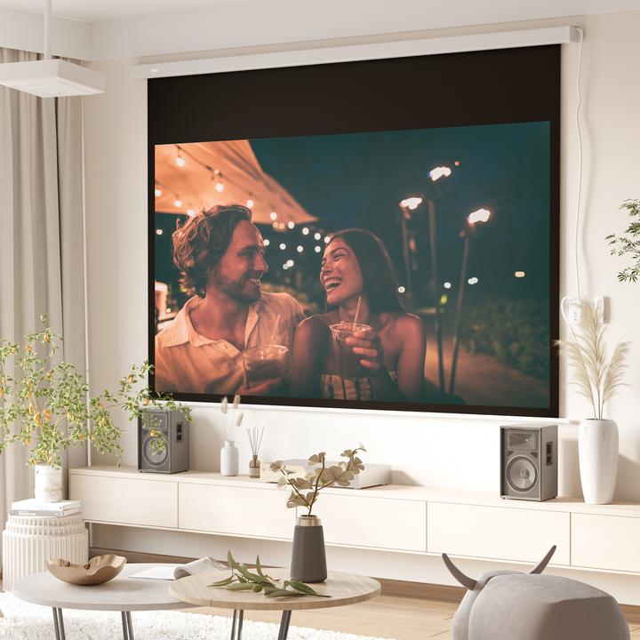 Image du produit Homcom Beamer-Leinwand Kunststoff, Metall Weiss (100", 16:9)