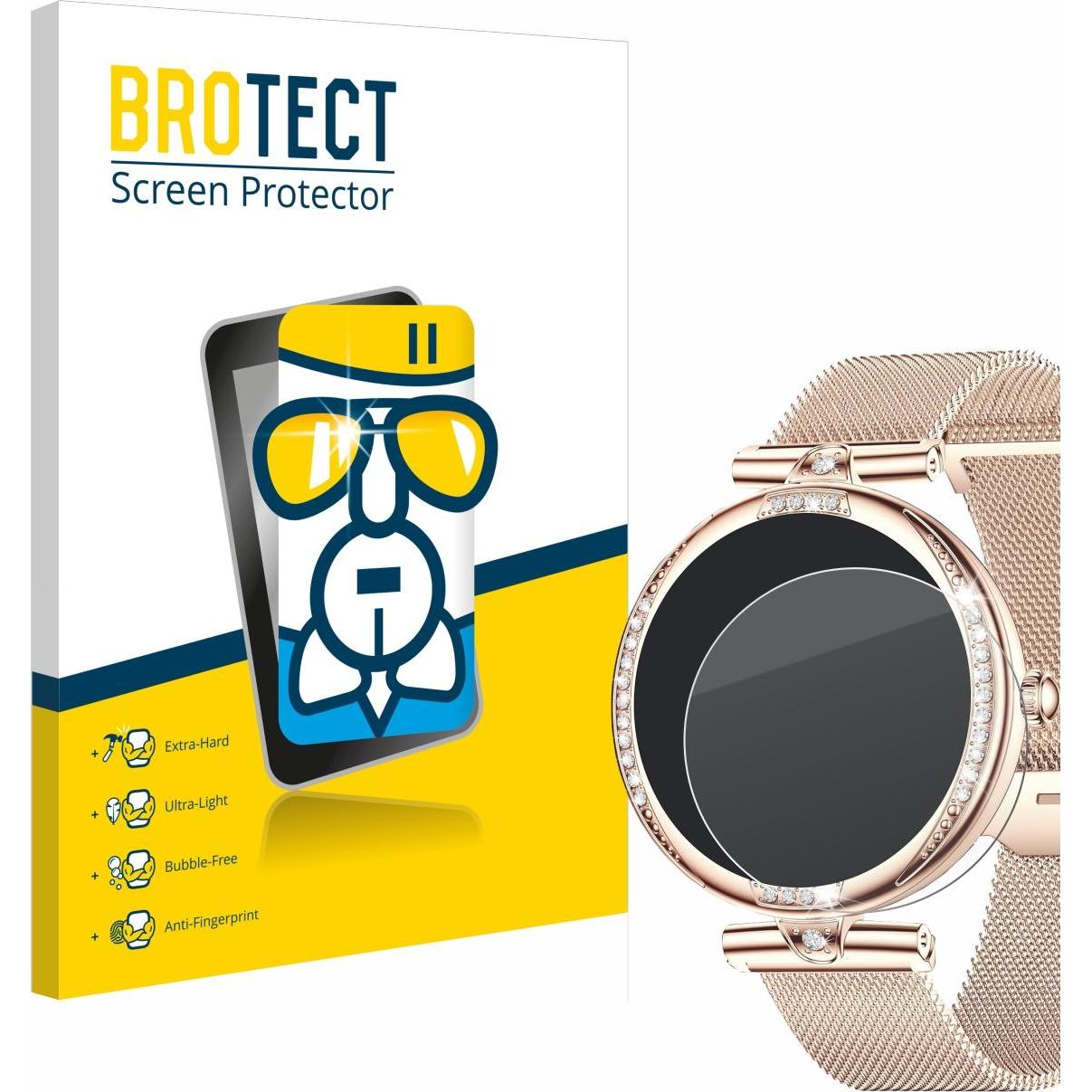 BROTECT Schutzglas Schutzfolie Glas Folie Displayschutz klar, Smartwatch Schutzfolie, Transparent