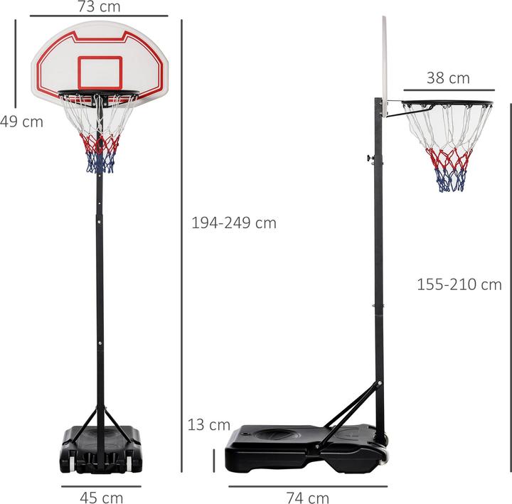 Produktbild Homcom Kinder Basketballkorb mit Ständer
