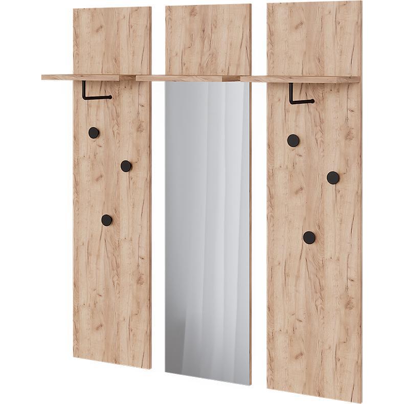 Vicco, Garderobe + Kleiderhaken, Wandgarderobe Siri, Goldkraft Eiche, Set mit 3 Wandgarderoben