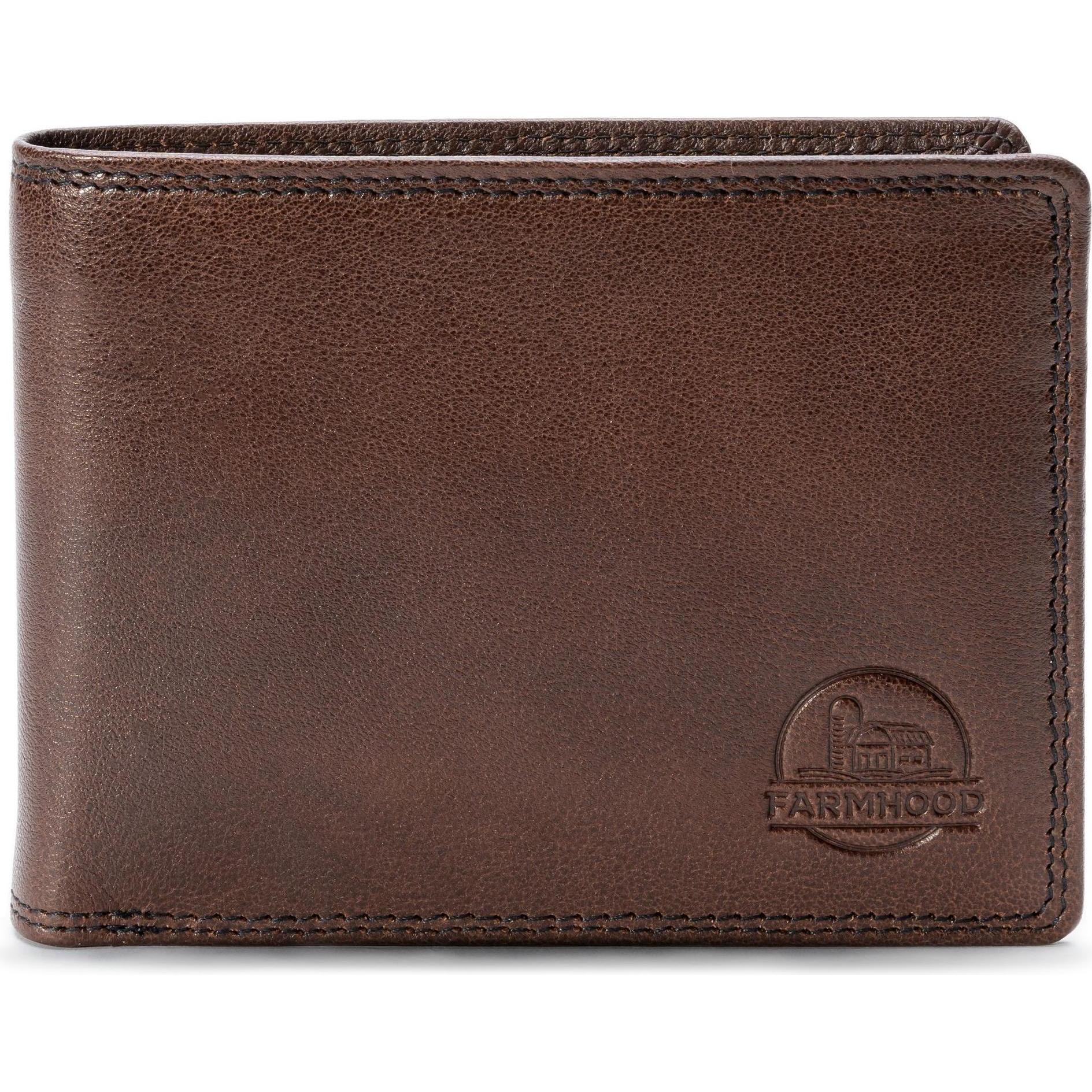Farmhood, Herren, Portemonnaie, Memphis Geldbörse RFID Schutz Leder 12.5 cm, Braun