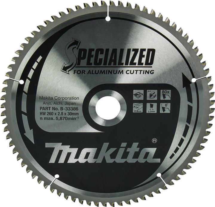 Productafbeelding Makita SPECIALIZED zaagblad 260x30x80Z