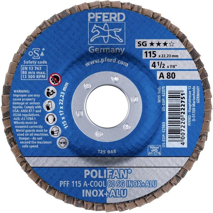 Actual product image Pferd Abrasive flap disc POLIFAN PFF A-COOL SG INOX+ALU (80)