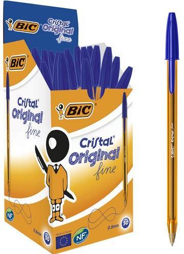 Produktbild Bic Kugelschreiber Cristal Fine 0,8 mm, blau, 50 Stück (Blau, 50 x)