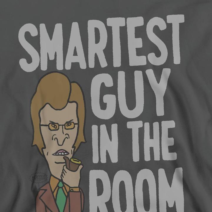 Actual product image Beavis and Butthead Unisex Adult Smartest Guy In The Room Sweatshirt (L)