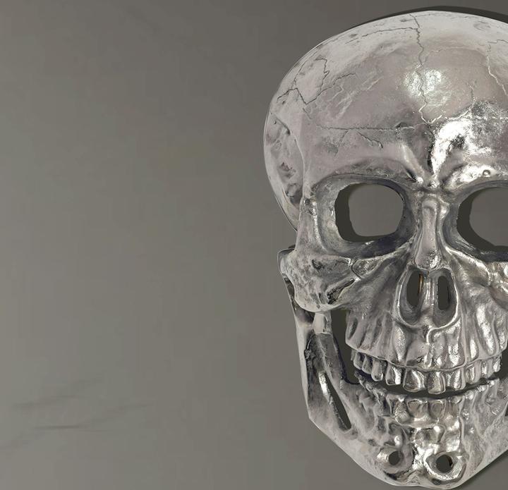 Produktbild FineBuy Wanddeko Totenkopf 41 cm Aluminium Schädel Wohndeko Dekoration Modern