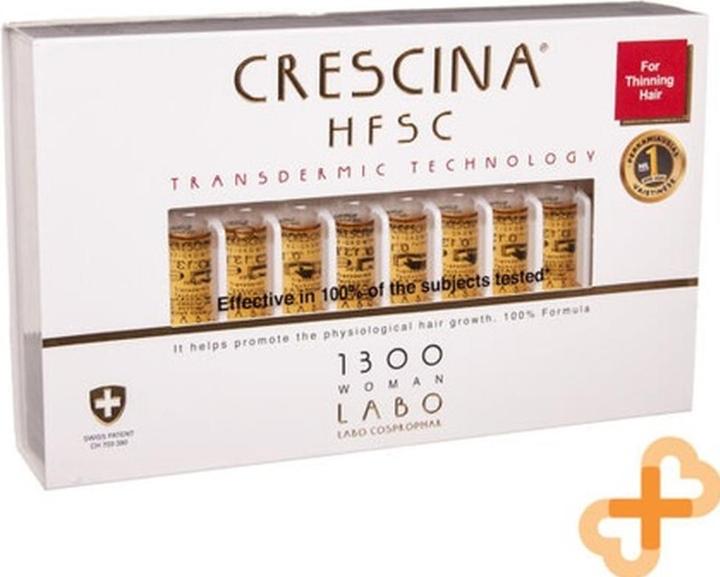 Crescina HFSC Transdermic 1300 Frauen Haarwachstum Verdünnte Kopfhaut 20x3.5ml
