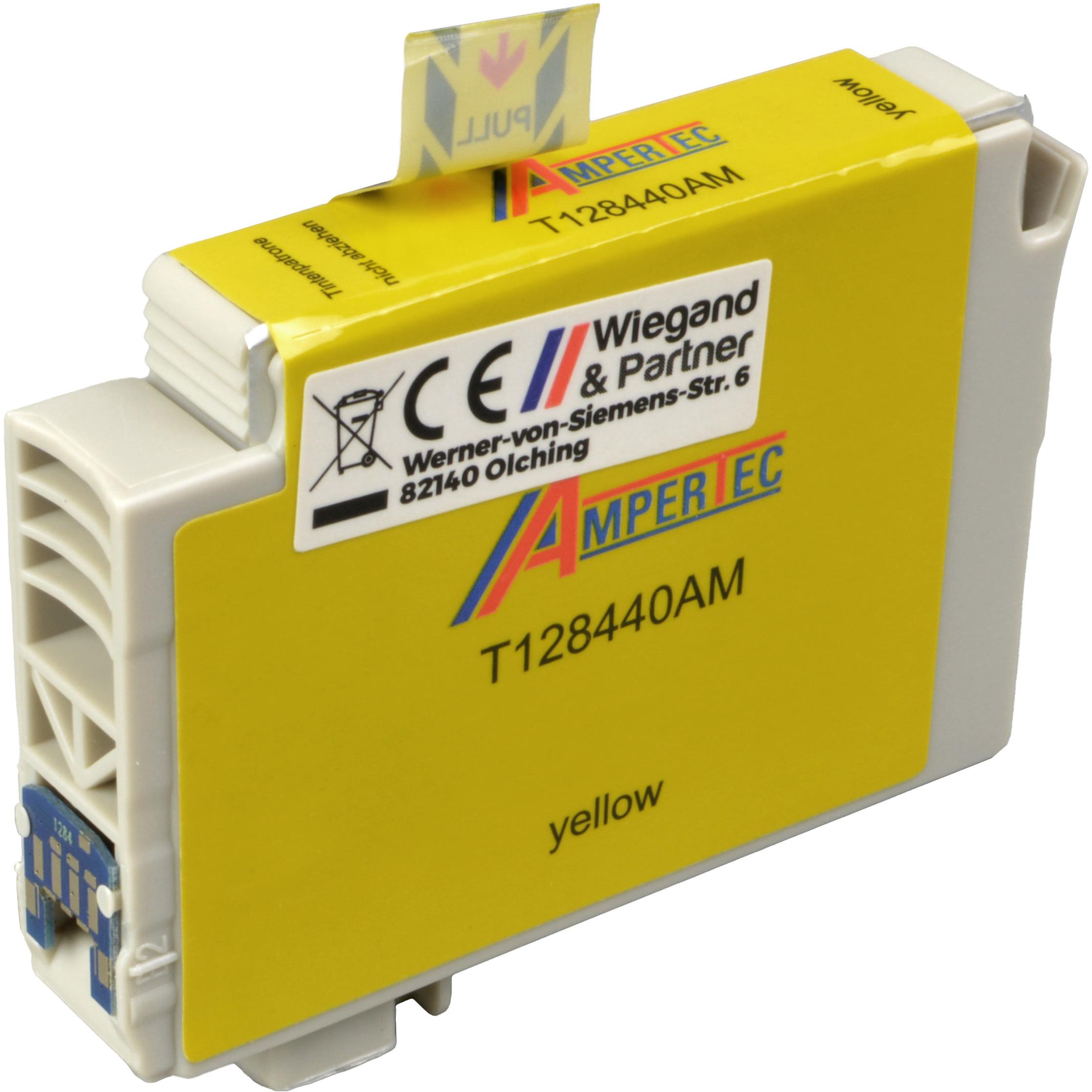 Ampertec, Druckerpatrone, Tinte ersetzt Epson C13T12844010 yellow (Y)
