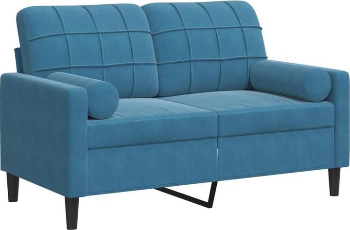 Immagine prodotto vidaXL Divano 2 posti divano imbottito divano lounge con cuscini decorativi velluto blu (2 posti)