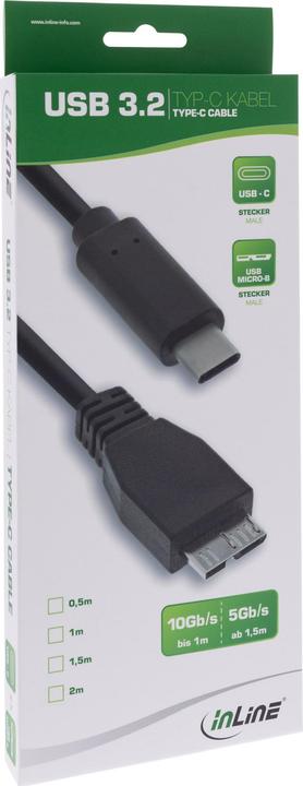 Produktbild InLine USB C – Micro B (2 m, USB 3.2 Gen 2)