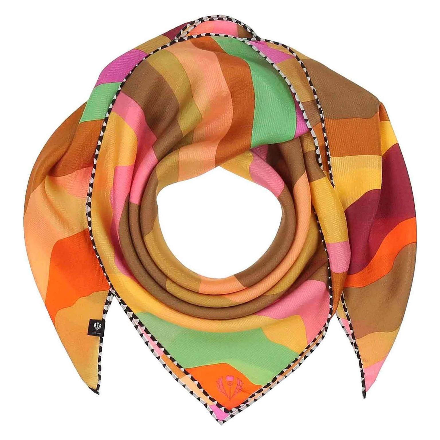 Fraas, Damen, Schal, Silk Crepe Scarf In Wave-Design, Mehrfarbig
