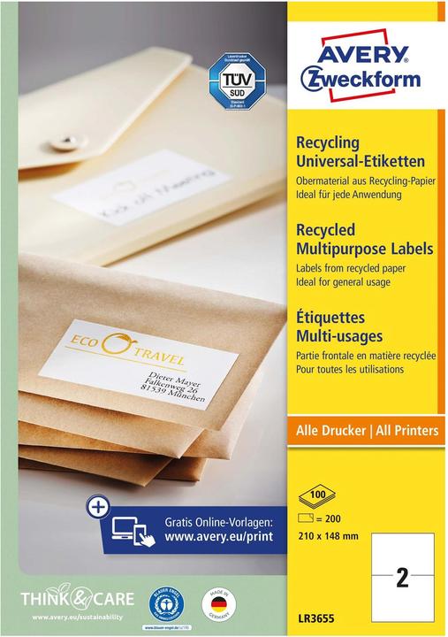 Produktbild Avery Recycling Universal-Etiketten