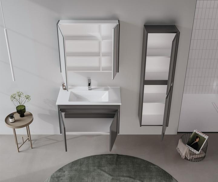 Produktbild Homitis Arno 85 Bathroom Cabinet With Sink & Mirror Set (2 Pieces)