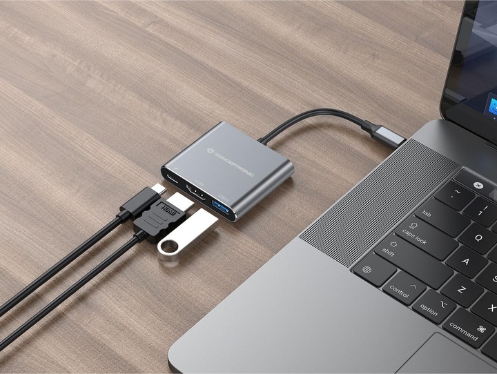 Immagine prodotto Conceptronic USB Typ-C zu (HDMI, USB-C, USB-A, 25 cm)