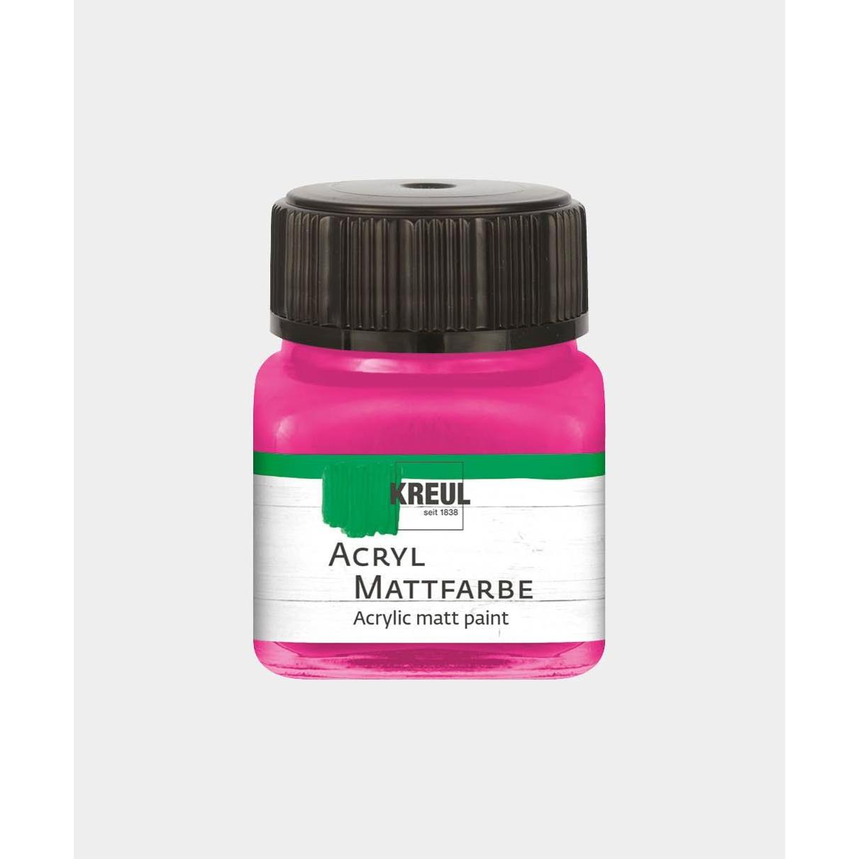 Kreul, Künstlerfarbe + Bastelfarbe, Acryl Mattfarbe, 20 ml (Pink, 20 ml)