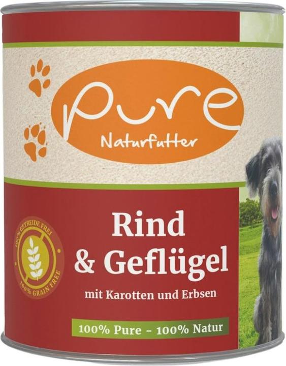 Produktbild Pure Naturfutter Hundemenü Rind & Geflügel mit Gemüse (Senior, Adult, Junior, 1 Stk., 800 g)