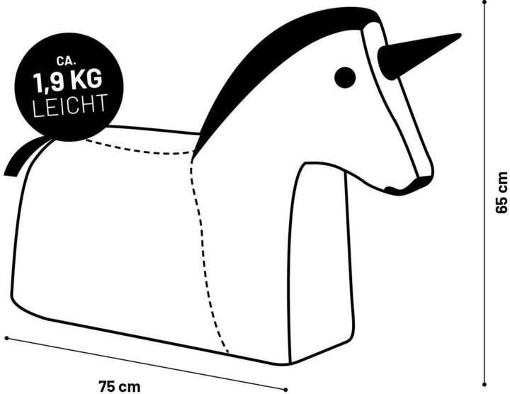 Produktbild Lumaland Sitzsack Einhorn 120 L, 75 x 65 cm