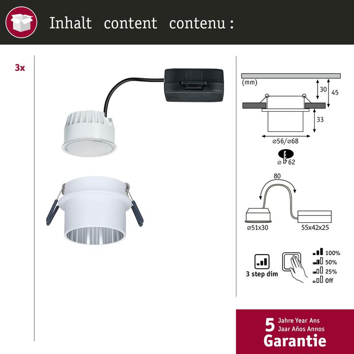 Produktbild Paulmann Einbauleuchte Gil Set (470 lm)