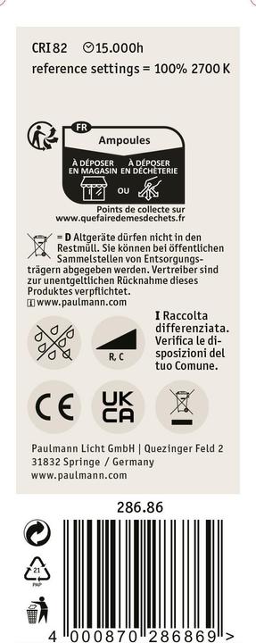 Produktbild Paulmann Kerze Flame (E14, 2.80 W, 250 lm, 1 x, F)
