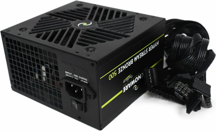 Productafbeelding Tecnoware ATX Hyper Stream Bronze 500W Voeding voor PC, 4,7 Inch Stille Ventilator, 1 Conector 20+4 pool (500 W)
