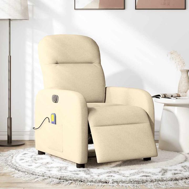 Actual product image vidaXL Massage chair electric cream fabric