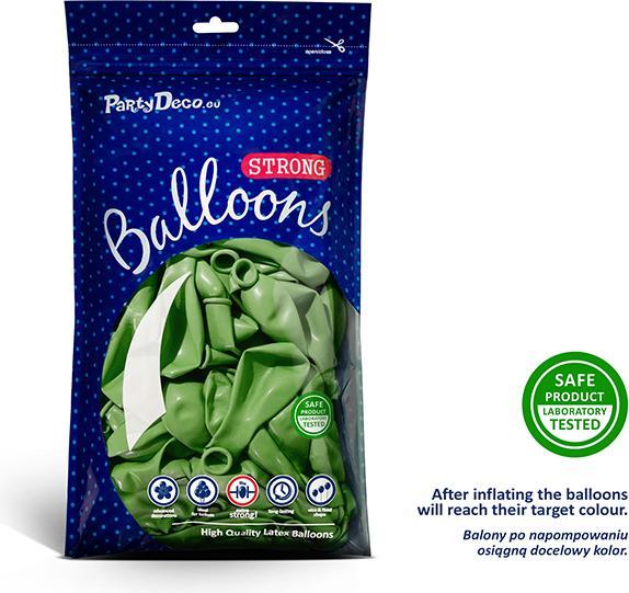 Actual product image Partydeco Strong Balloons 27cm, Metallic Bright Green (1 pkt / 100 pc.) (100x)
