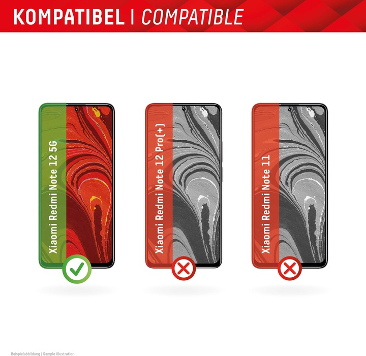 Actual product image Displex Real Glass, 2D Panzerglas (1 Piece, Xiaomi Redmi Note 12 5G)