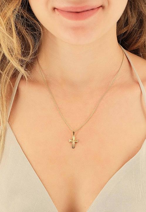 Image du produit Muau Pendant cross or jaune 750, 21x11mm (Or jaune)