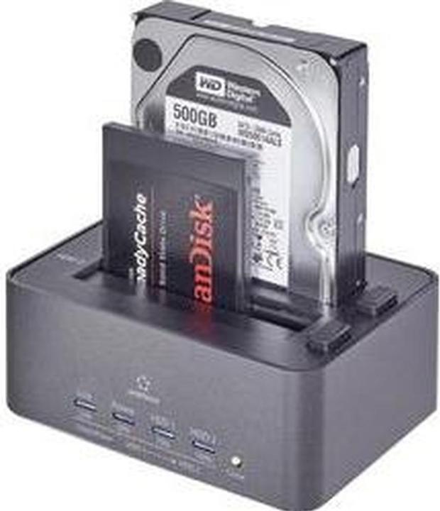 Actual product image Renkforce USB 3 SATA hard drive docking station with clone and erase function