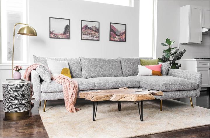 Produktbild HTI-Living Ecksofa Antonius Webstoff Grau rechts (Ecksofa)