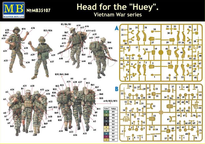 Actual product image Master Box "Head for the "Huey", Vietnam War series"