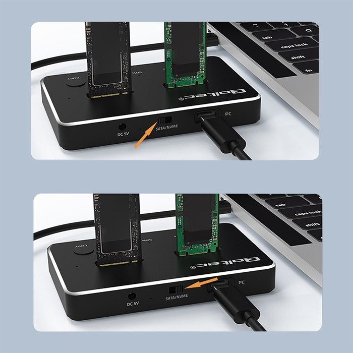 Actual product image Qoltec M.2 SSD drive docking station
