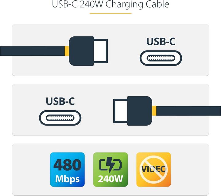 Produktbild StarTech USB C – USB C (4 m, USB 2.0, 240 W)
