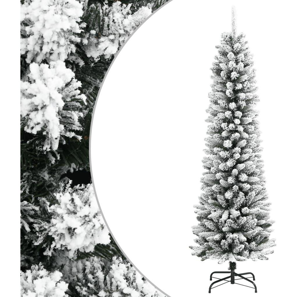 VidaXL, Weihnachtsbaum, Künstlicher Weihnachtsbaum Schlank mit Schnee 240 cm PVC & PE (240 cm)